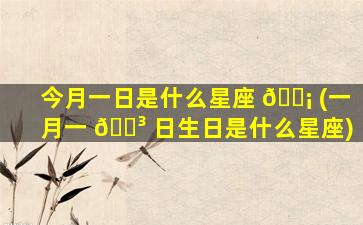 今月一日是什么星座 🐡 (一月一 🌳 日生日是什么星座)